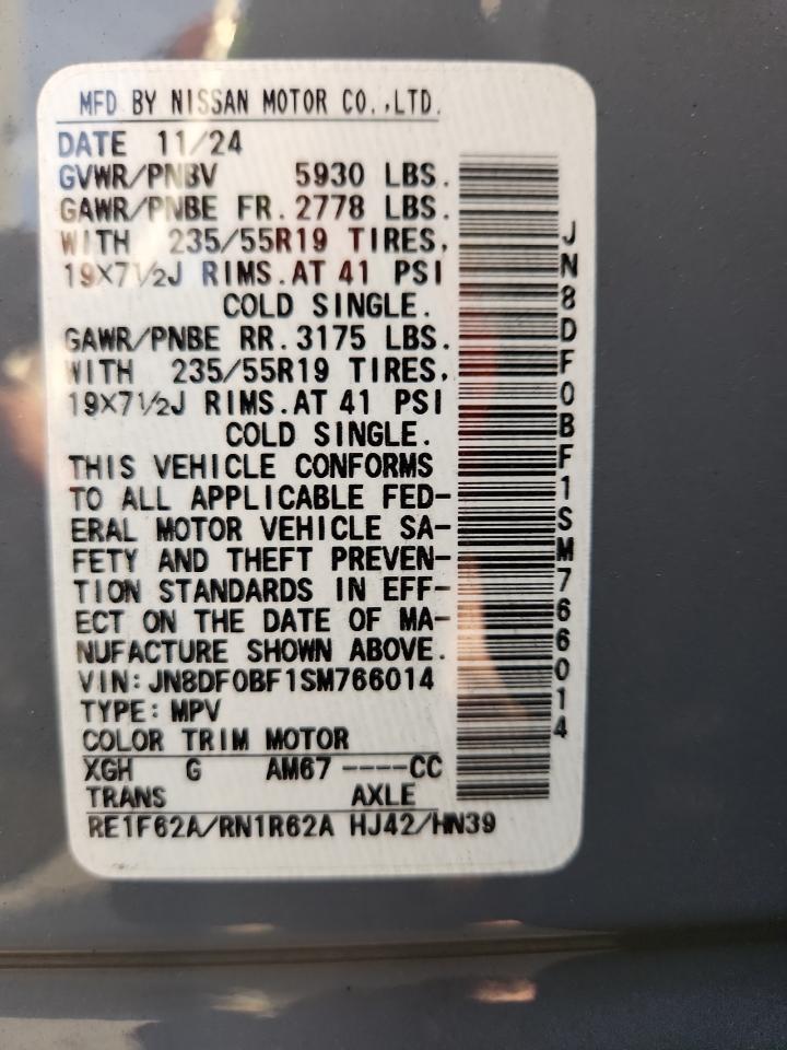 2025 Nissan Ariya Evolve+ VIN: JN8DF0BF1SM766014 Lot: 92003745