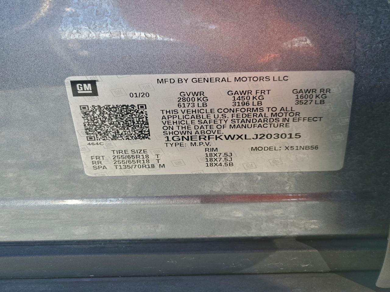 2020 Chevrolet Traverse Ls VIN: 1GNERFKWXLJ203015 Lot: 93888405