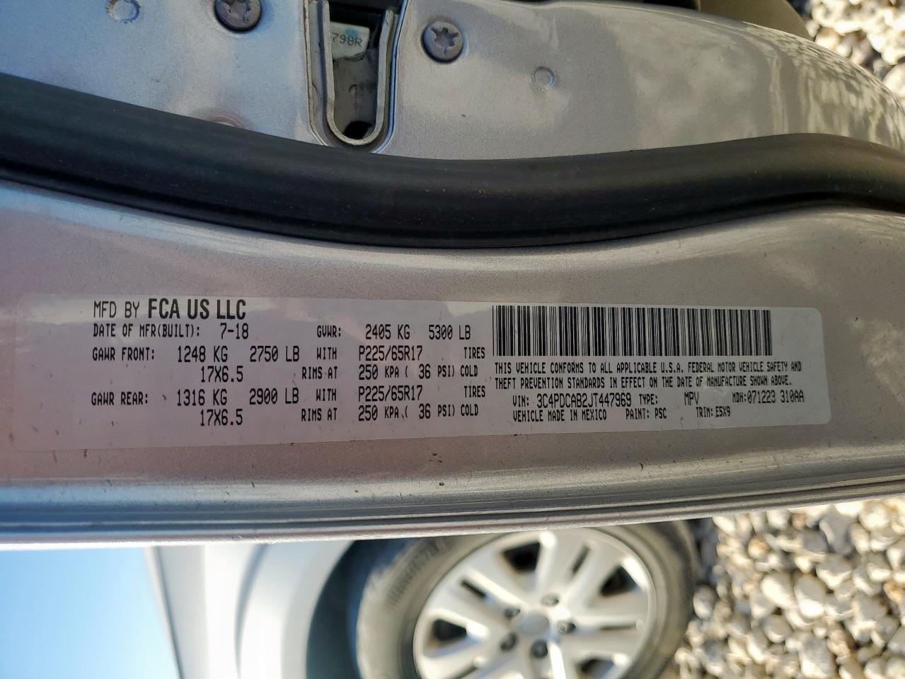 2018 Dodge Journey Se VIN: 3C4PDCAB2JT447969 Lot: 90759575