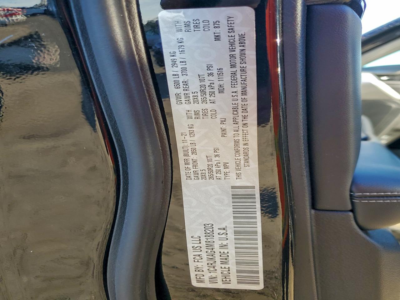 2021 Jeep Grand Cherokee L Laredo VIN: 1C4RJKAG4M8188203 Lot: 94382235