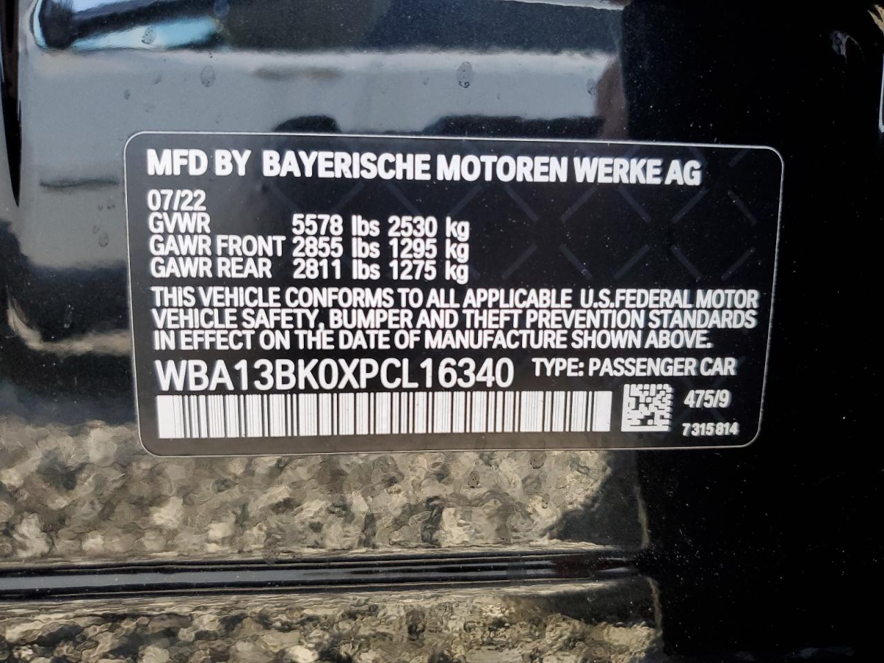 Фото: WBA13BK0XPCL16340