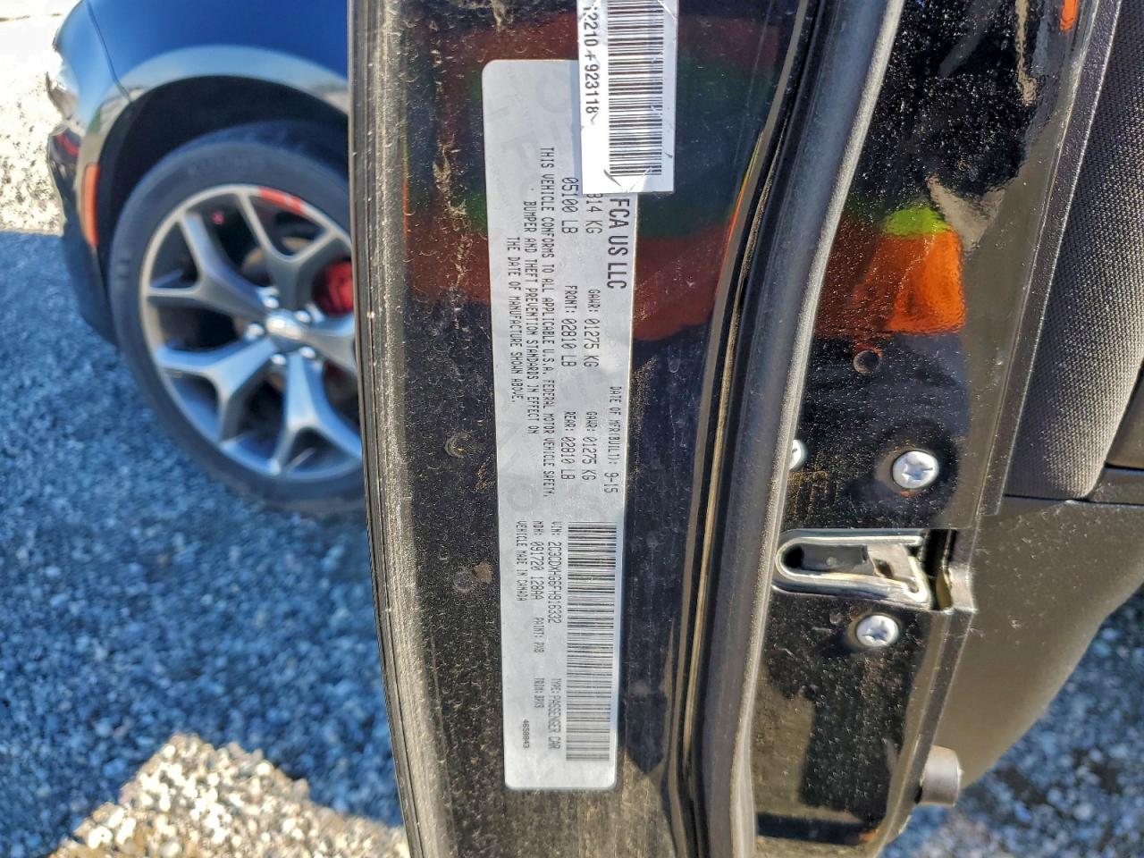 2015 Dodge Charger Sxt VIN: 2C3CDXHG6FH916332 Lot: 93974425