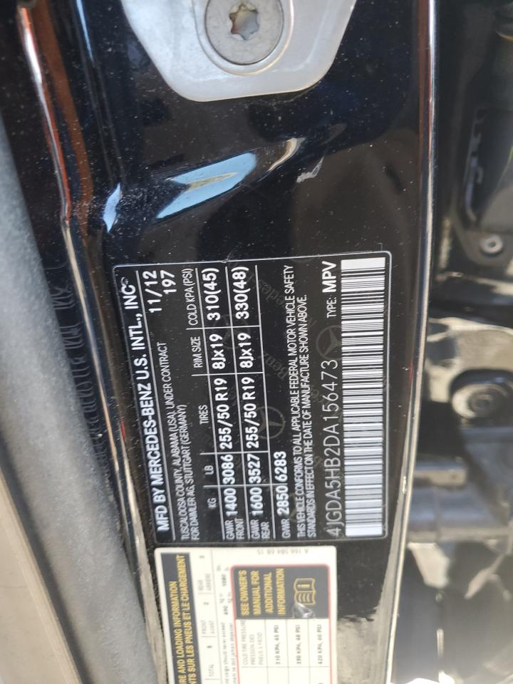 2013 Mercedes-Benz Ml 350 4Matic VIN: 4JGDA5HB2DA156473 Lot: 90290655