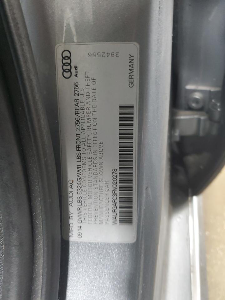 2015 Audi A6 Premium Plus VIN: WAUFGAFC3FN020278 Lot: 93570425