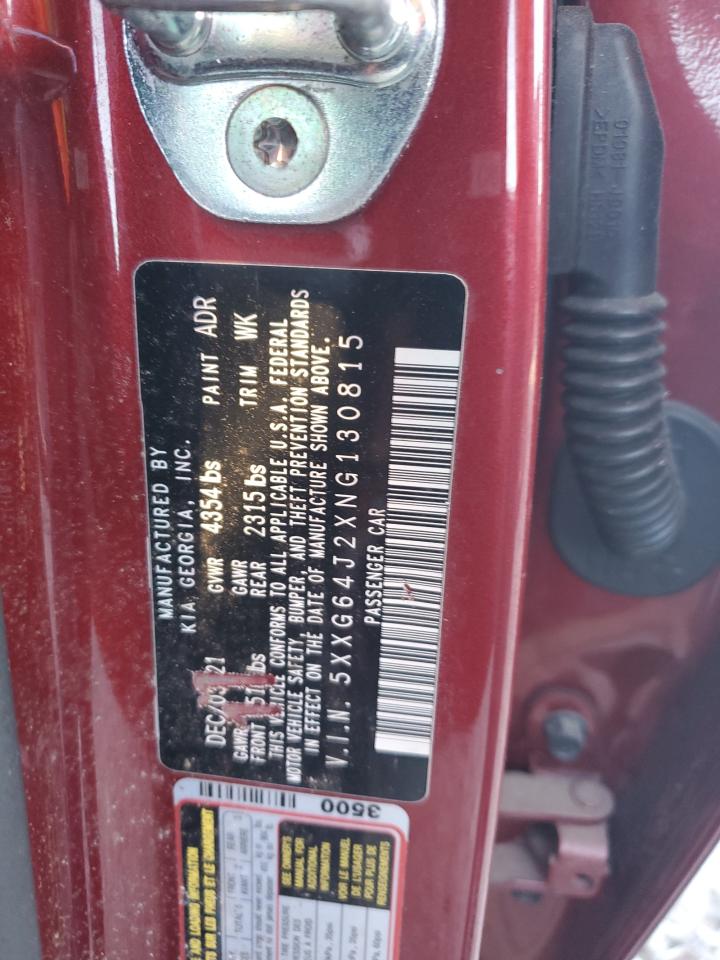 2022 Kia K5 Gt Line VIN: 5XXG64J2XNG130815 Lot: 92618735