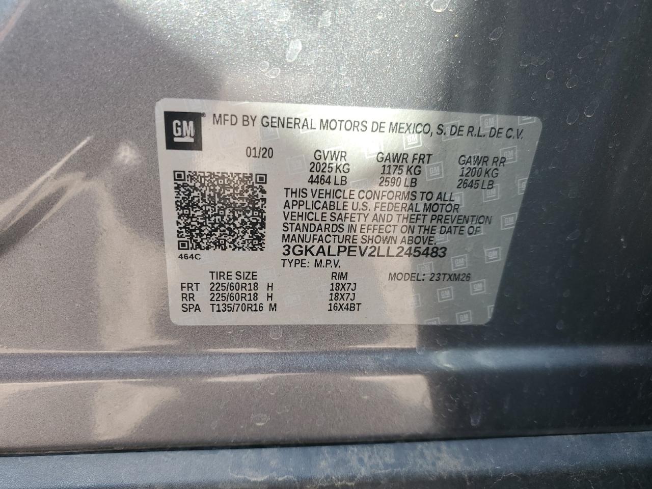 2020 GMC Terrain Slt VIN: 3GKALPEV2LL245483 Lot: 90143245