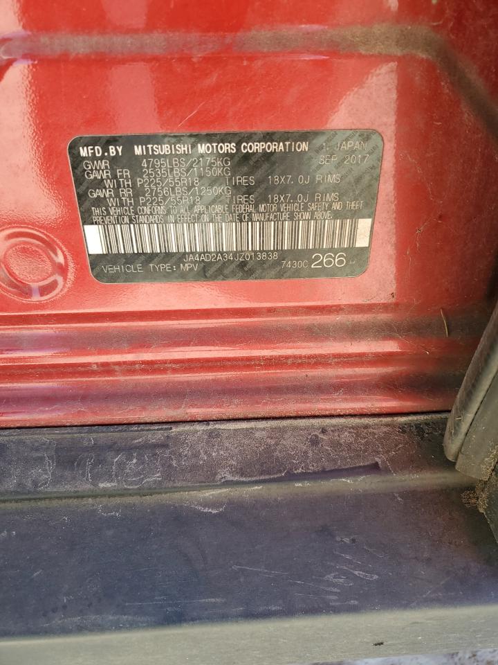 2018 Mitsubishi Outlander Es VIN: JA4AD2A34JZ013838 Lot: 92602425