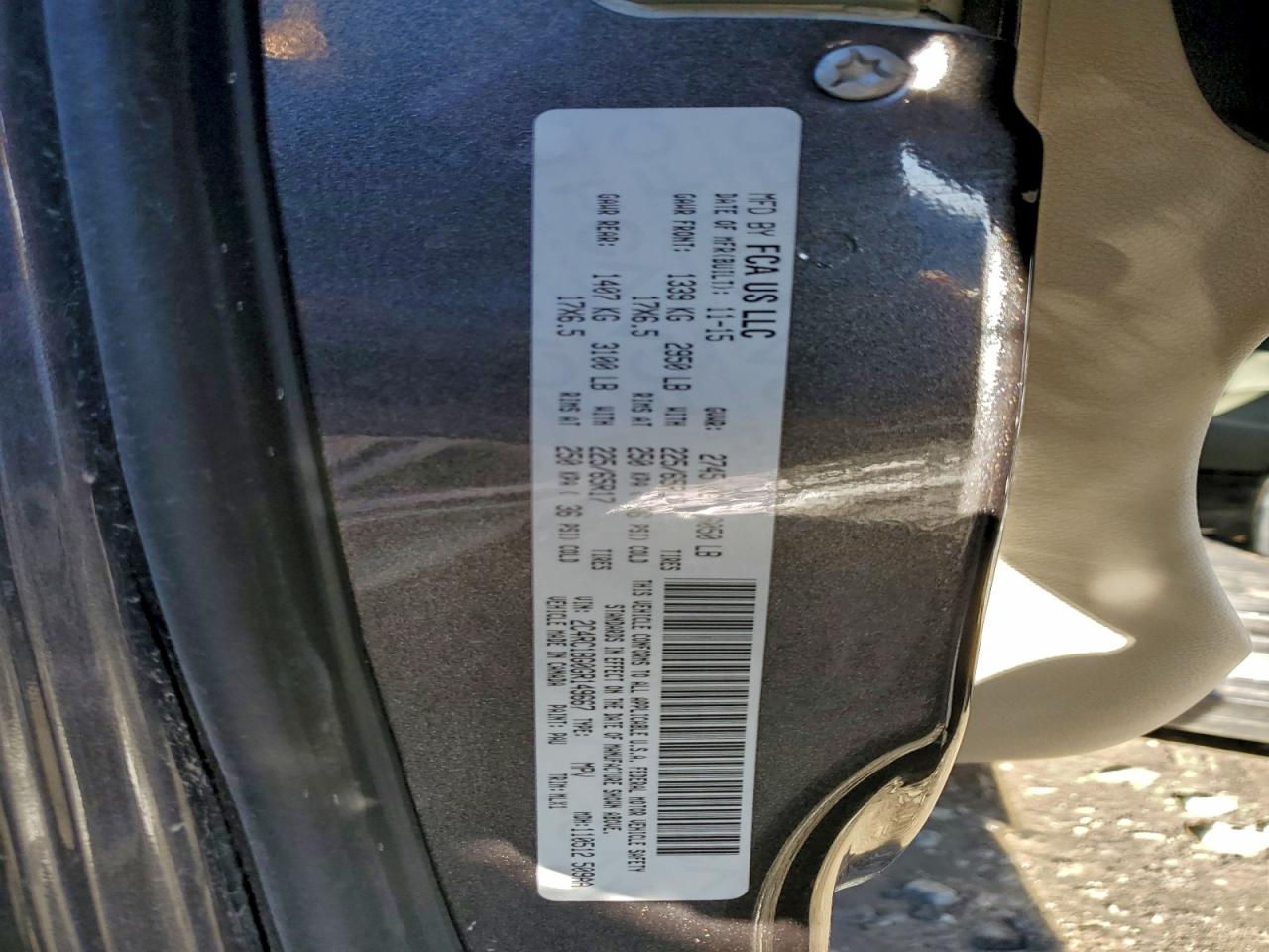 2016 Chrysler Town & Country Touring VIN: 2C4RC1BG0GR149667 Lot: 93824625