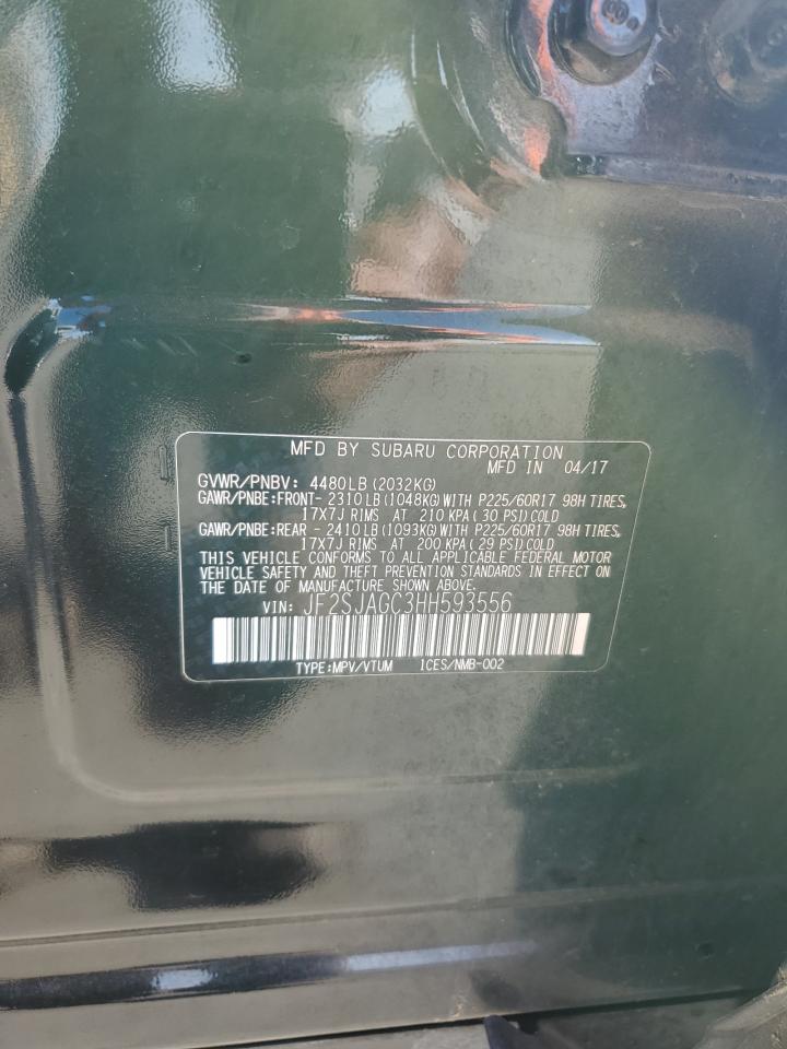 2017 Subaru Forester 2.5I Premium VIN: JF2SJAGC3HH593556 Lot: 92225985