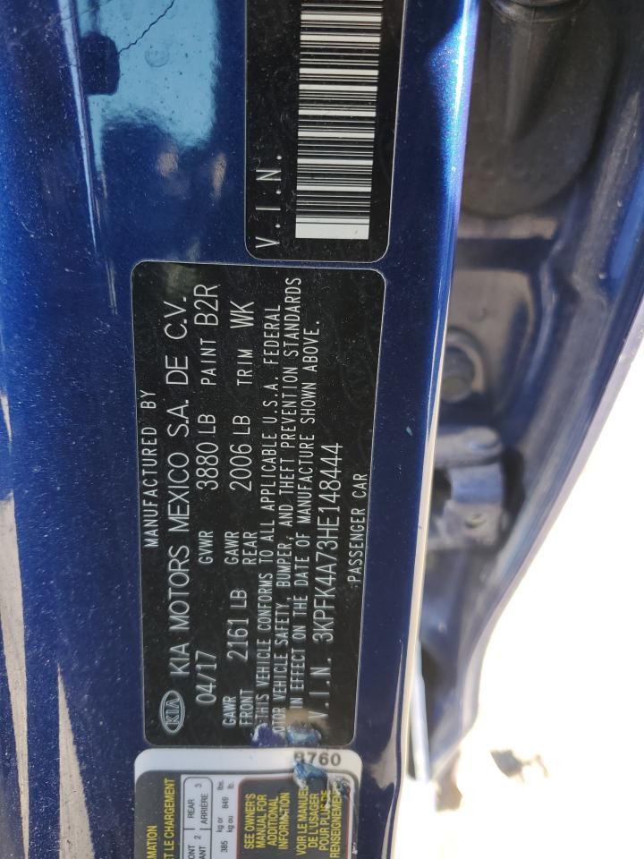2017 Kia Forte Lx VIN: 3KPFK4A73HE148444 Lot: 91369305