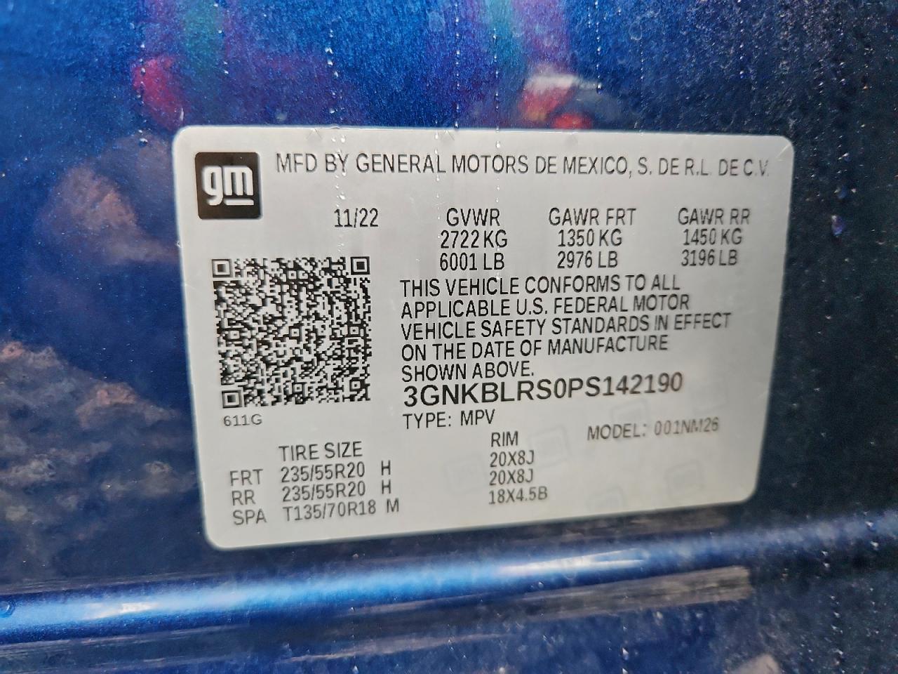 2023 Chevrolet Blazer Premier VIN: 3GNKBLRS0PS142190 Lot: 93497395