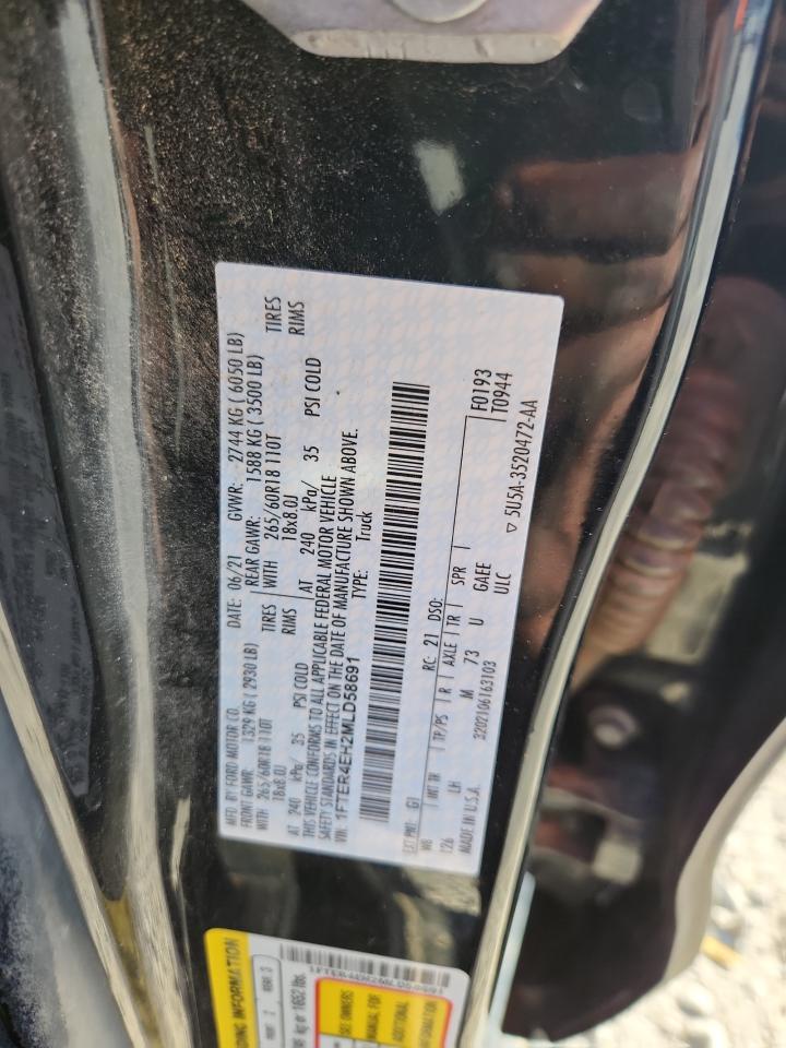 2021 Ford Ranger Xl VIN: 1FTER4EH2MLD58691 Lot: 93196495