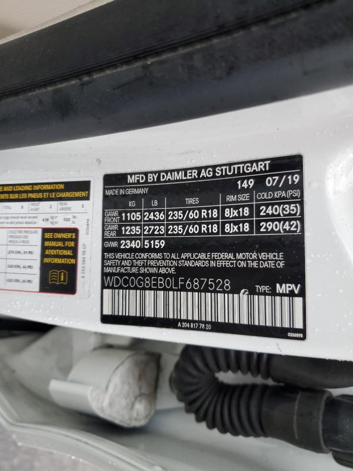 2020 Mercedes-Benz Glc 300 4Matic VIN: WDC0G8EB0LF687528 Lot: 93434335