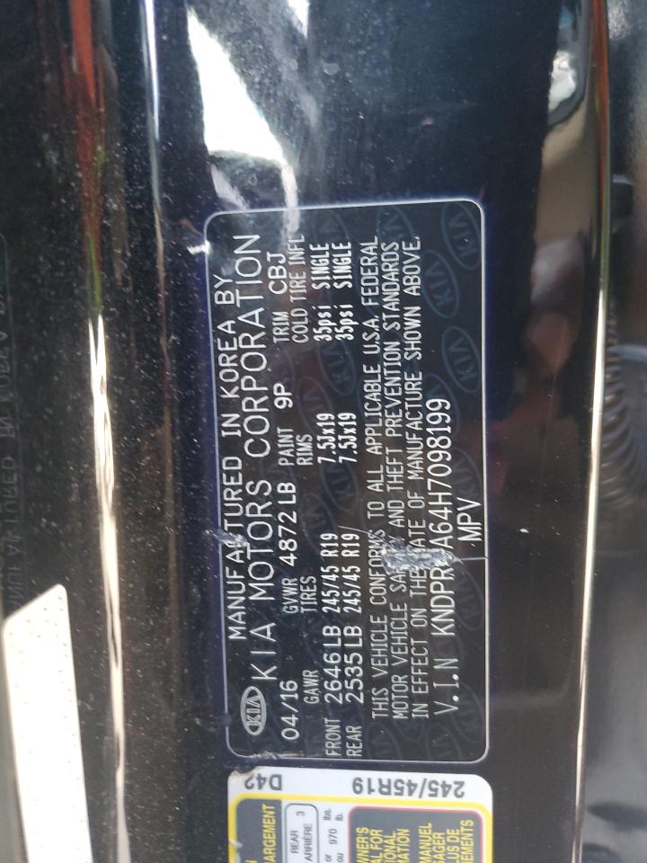 2017 Kia Sportage Sx VIN: KNDPRCA64H7098199 Lot: 92257695