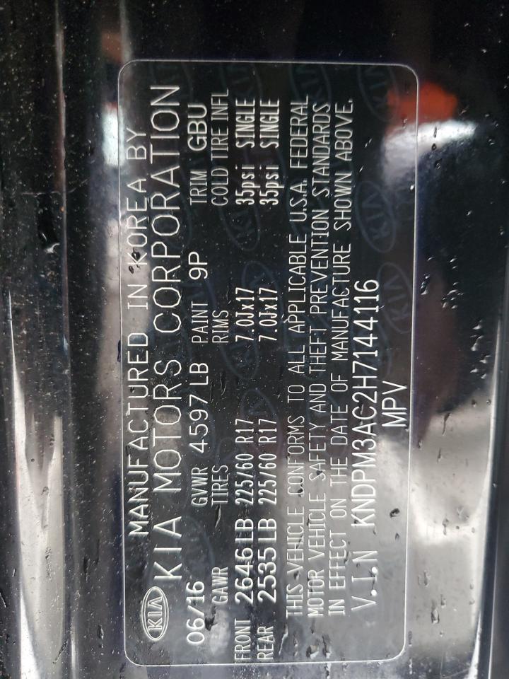 2017 Kia Sportage Lx VIN: KNDPM3AC2H7144116 Lot: 93095055