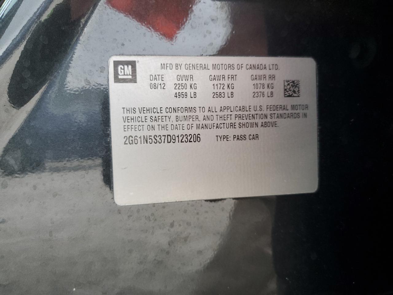 2013 Cadillac Xts VIN: 2G61N5S37D9123206 Lot: 93601705