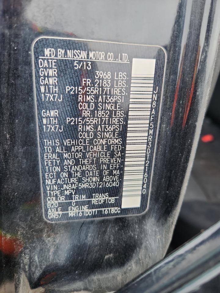 2013 Nissan Juke S VIN: JN8AF5MR3DT216040 Lot: 91636055