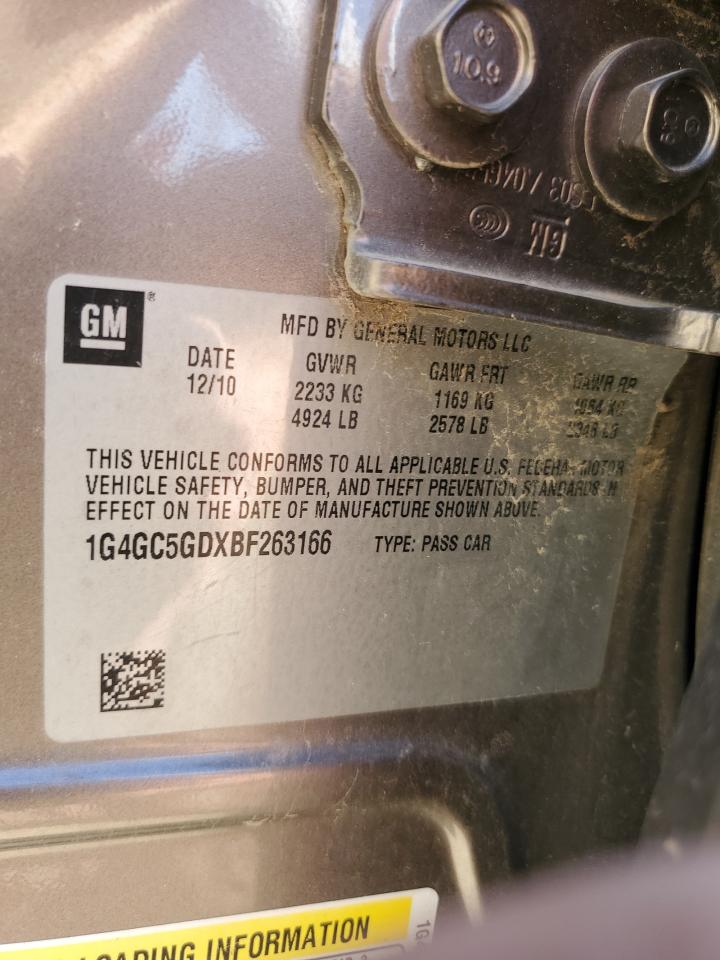 2011 Buick Lacrosse Cxl VIN: 1G4GC5GDXBF263166 Lot: 91068995