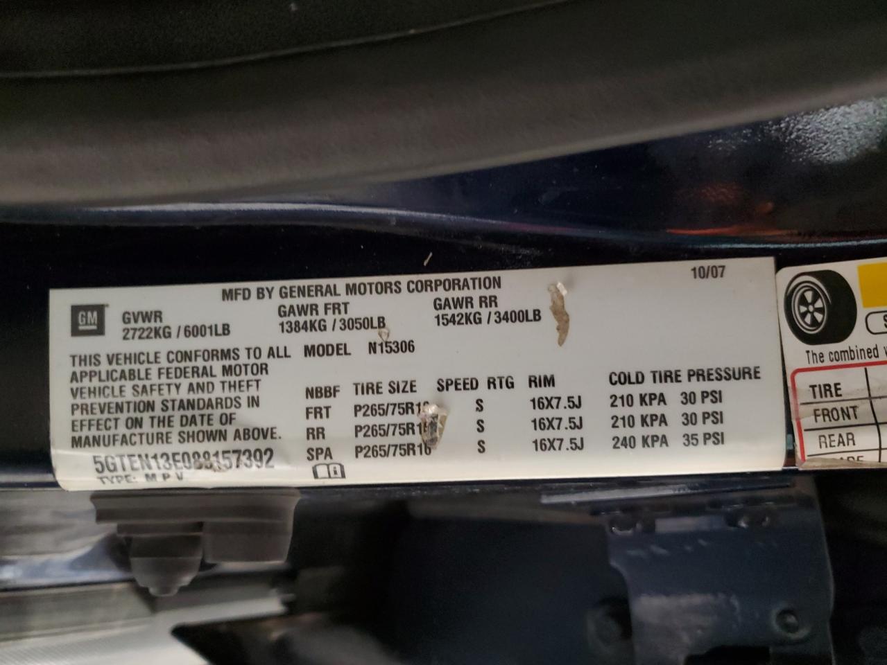 2008 Hummer H3 VIN: 5GTEN13E088157392 Lot: 89481575