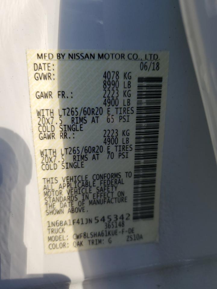 2018 Nissan Titan Xd Sl VIN: 1N6BA1F41JN545342 Lot: 91992975