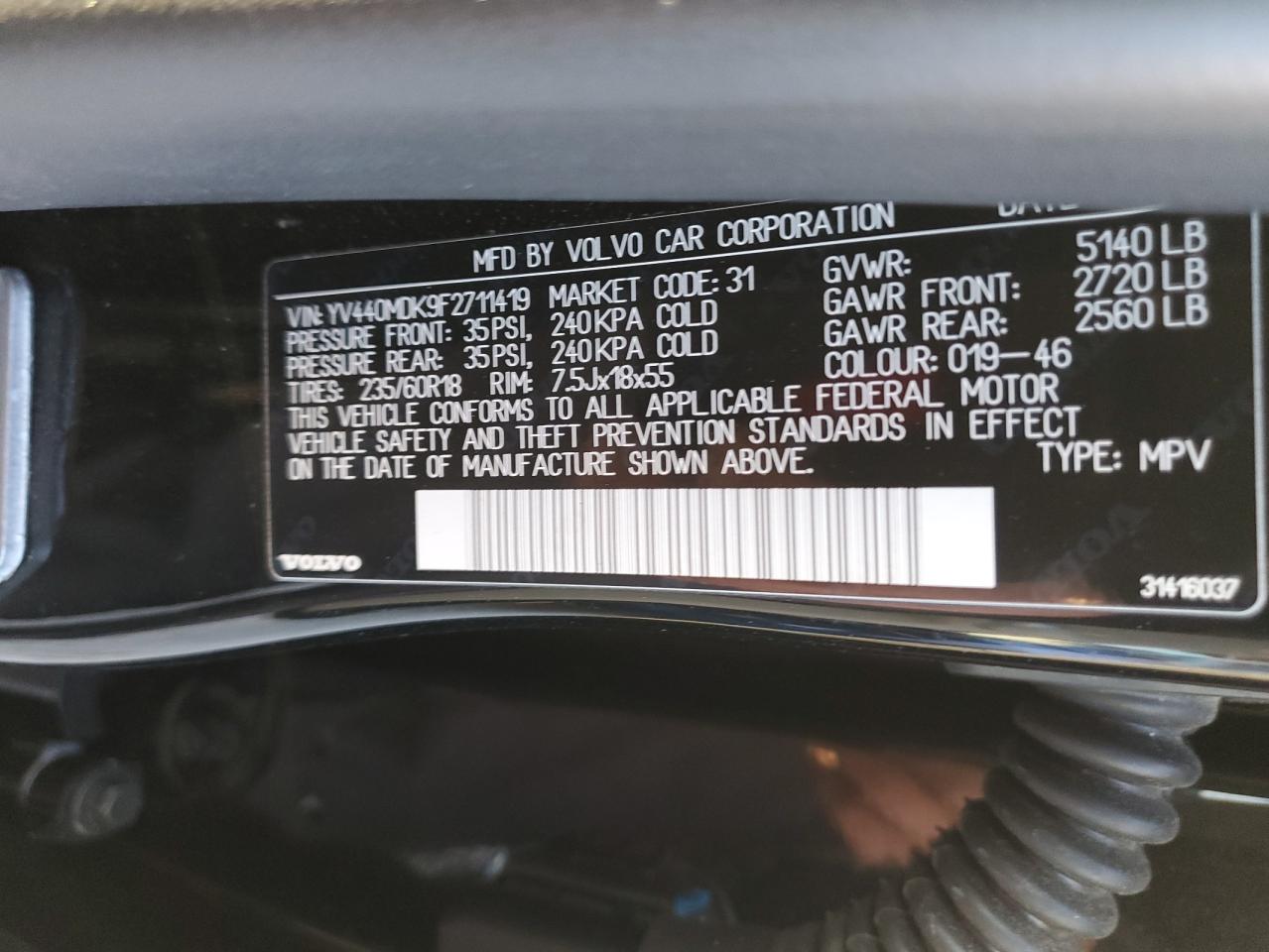 2015 Volvo Xc60 T5 Premier VIN: YV440MDK9F2711419 Lot: 91911245