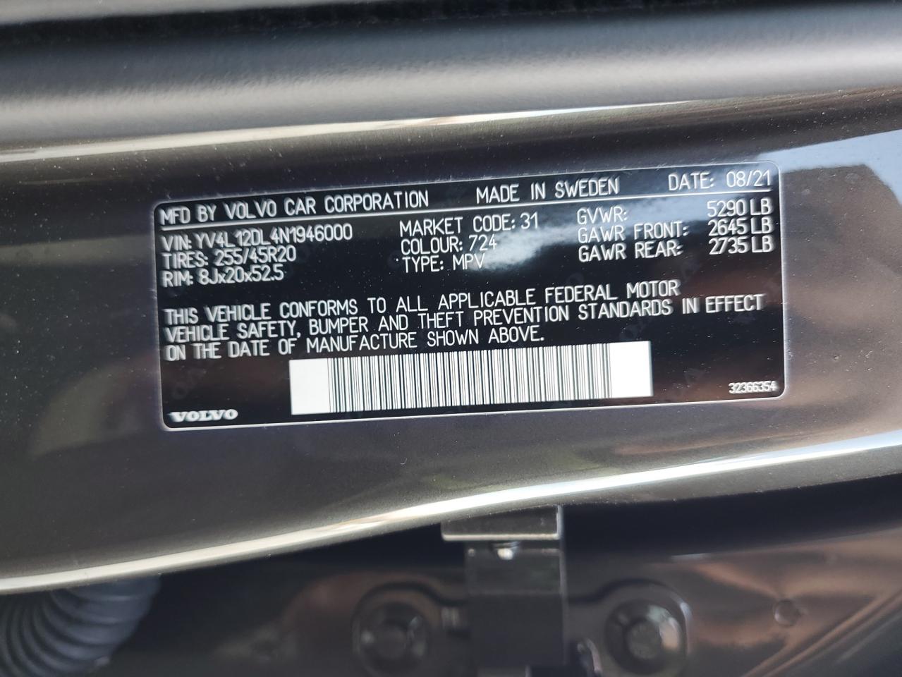 2022 Volvo Xc60 B5 Inscription VIN: YV4L12DL4N1946000 Lot: 93533015