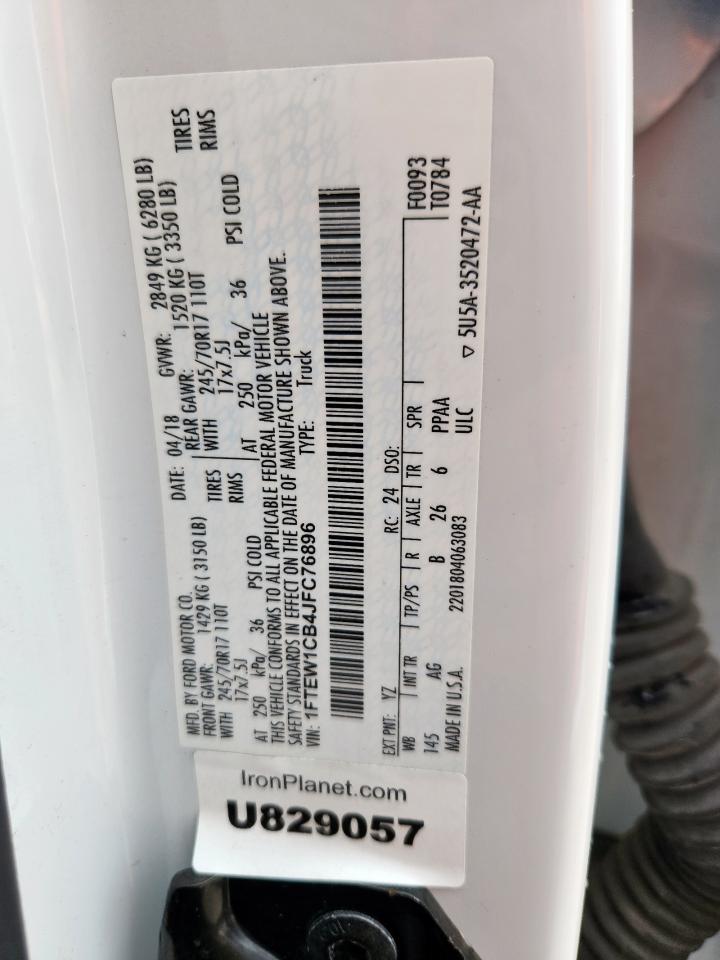 2018 Ford F150 Supercrew VIN: 1FTEW1CB4JFC76896 Lot: 90608745