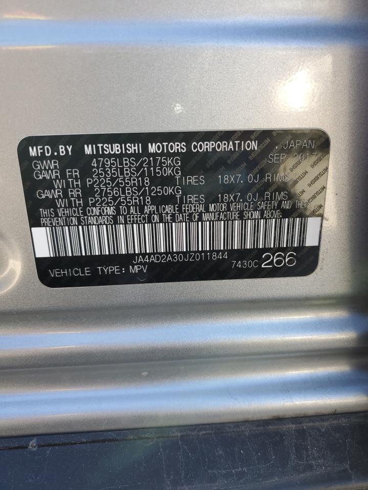 2018 Mitsubishi Outlander Es VIN: JA4AD2A30JZ011844 Lot: 90761385