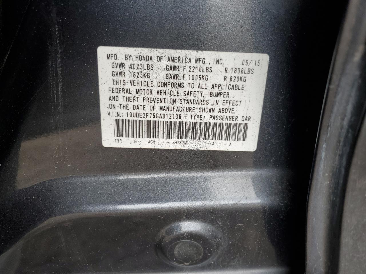 2016 Acura Ilx Premium VIN: 19UDE2F75GA012136 Lot: 90777915