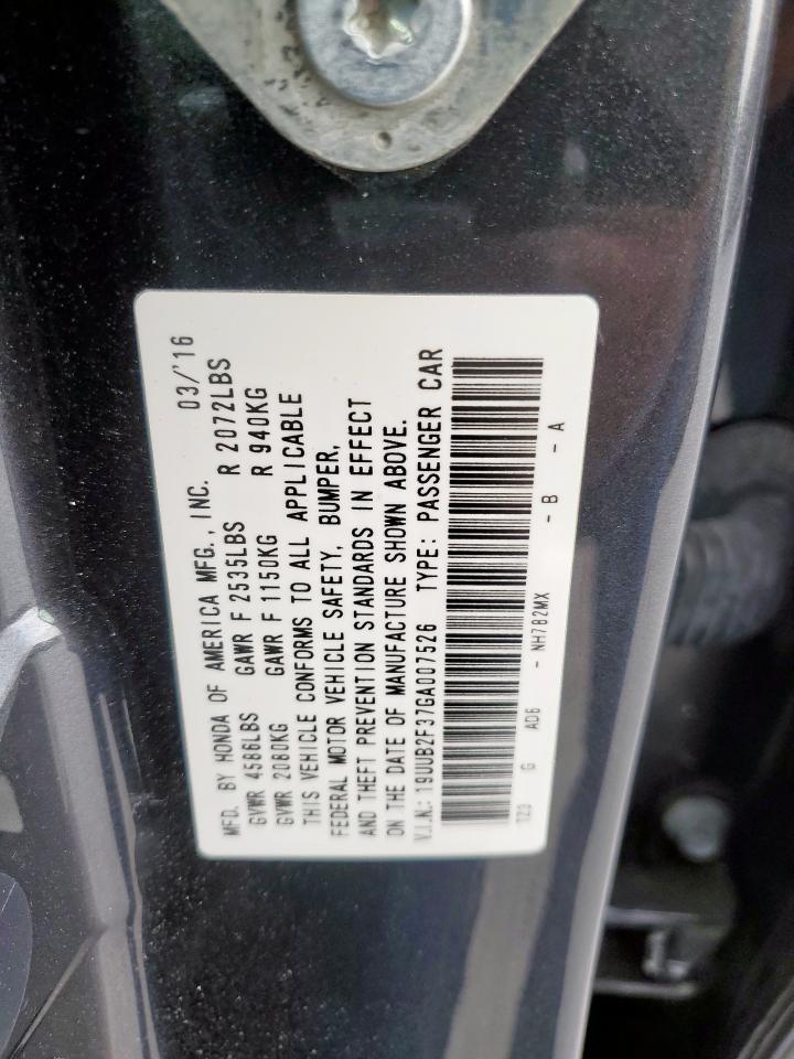 2016 Acura Tlx VIN: 19UUB2F37GA007526 Lot: 93665865