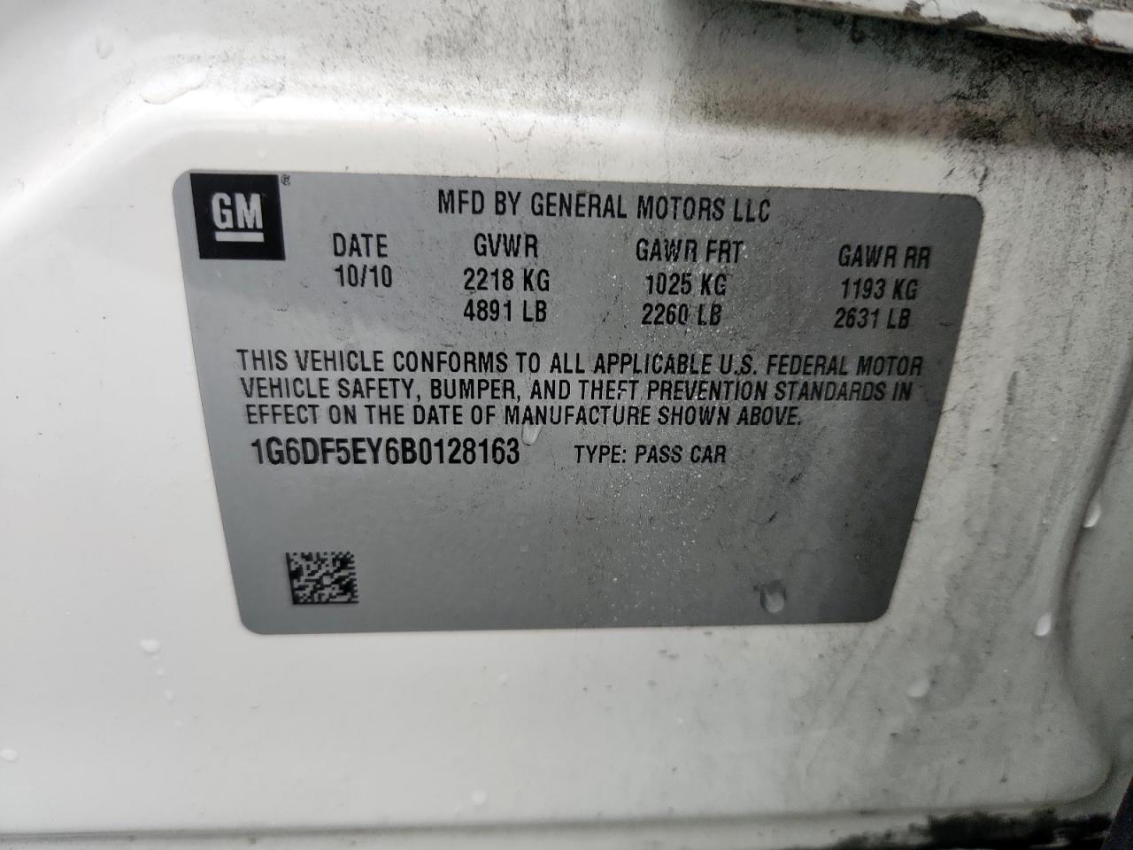 2011 Cadillac Cts Luxury Collection VIN: 1G6DF5EY6B0128163 Lot: 94033435