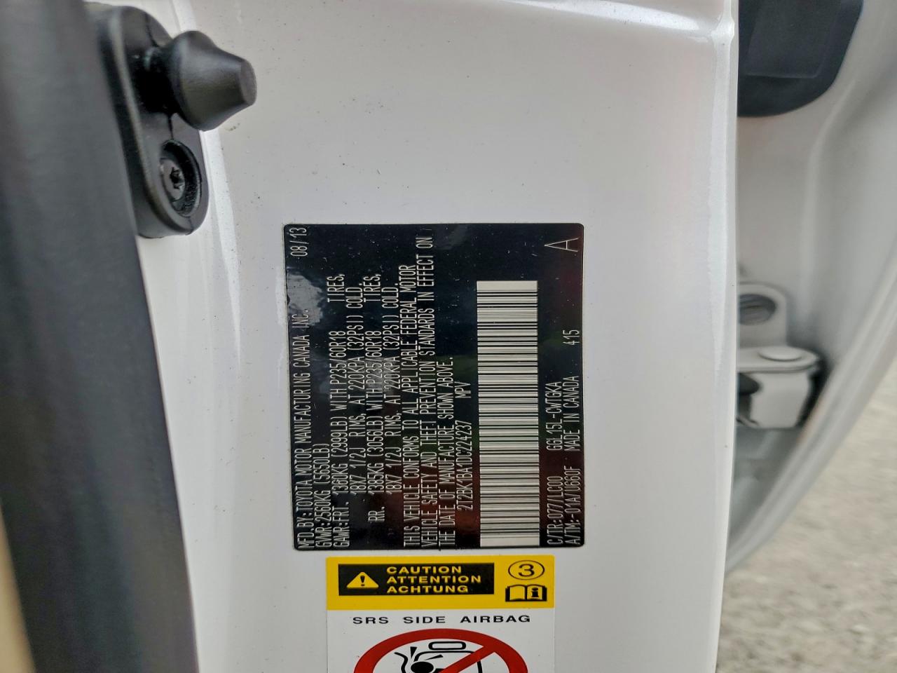 2013 Lexus Rx 350 Base VIN: 2T2BK1BA1DC224237 Lot: 93663915