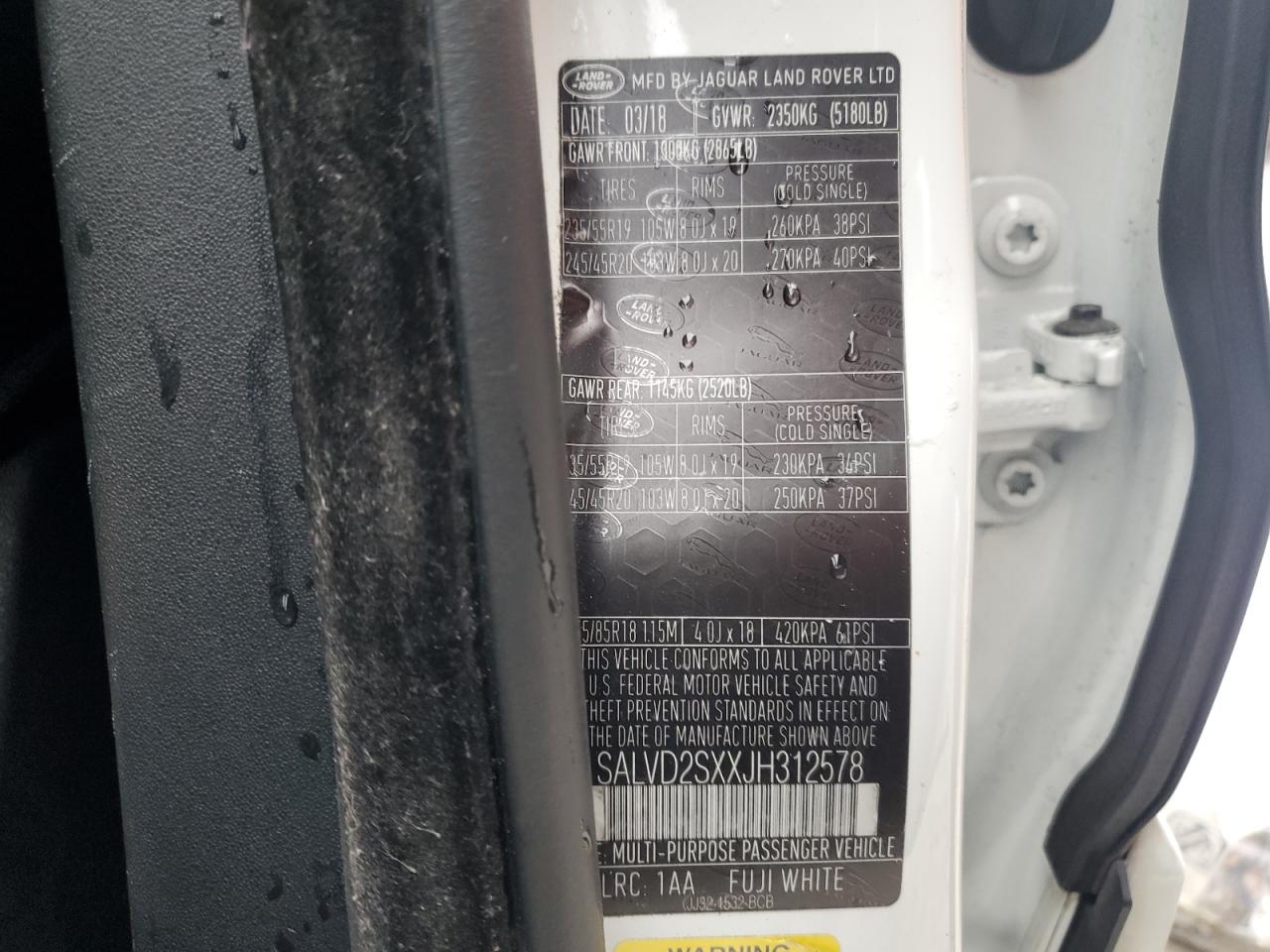 2018 Land Rover Range Rover Evoque Hse Dynamic VIN: SALVD2SXXJH312578 Lot: 90474925