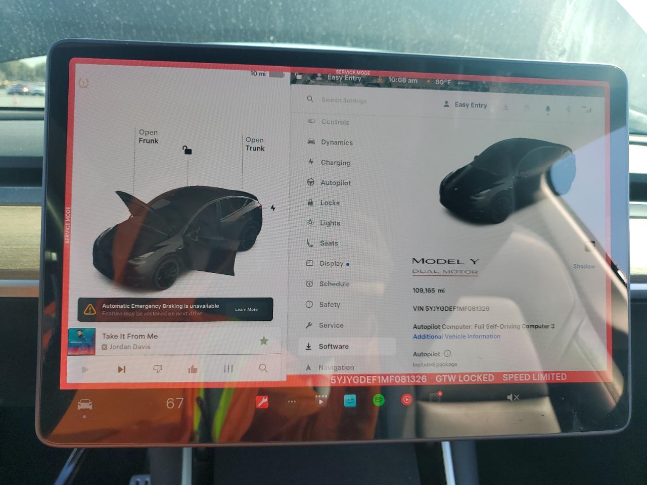 2021 Tesla Model Y VIN: 5YJYGDEF1MF081326 Lot: 92076815