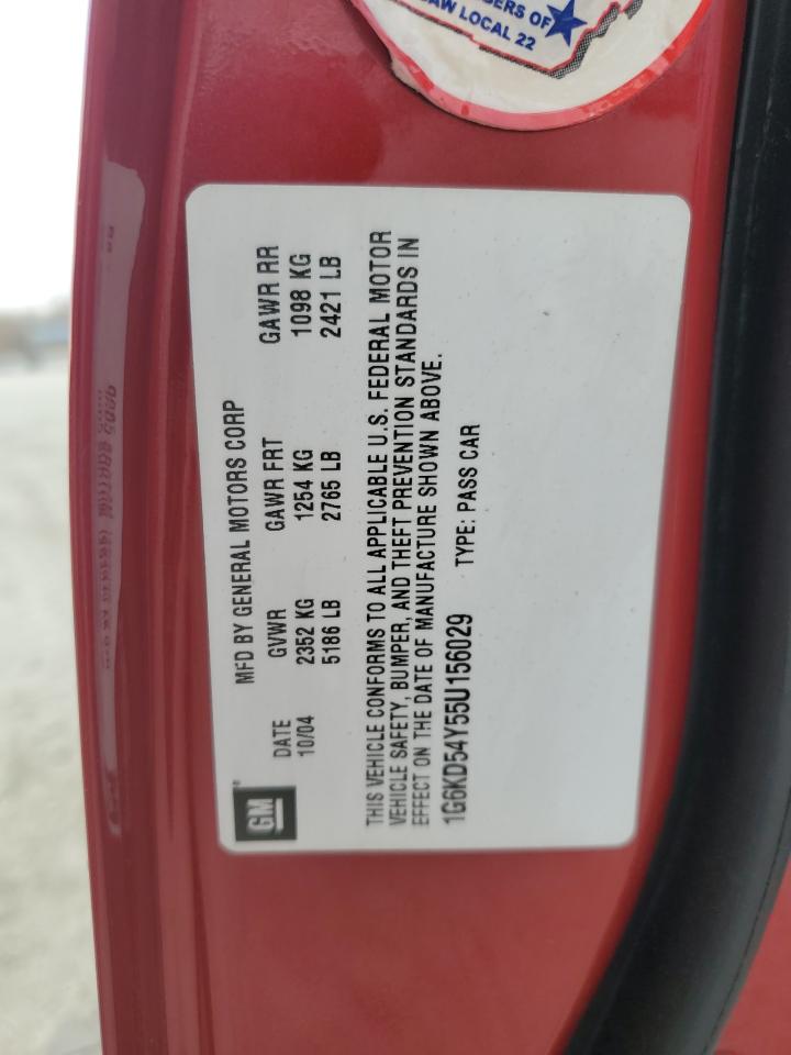 2005 Cadillac Deville VIN: 1G6KD54Y55U156029 Lot: 93810995