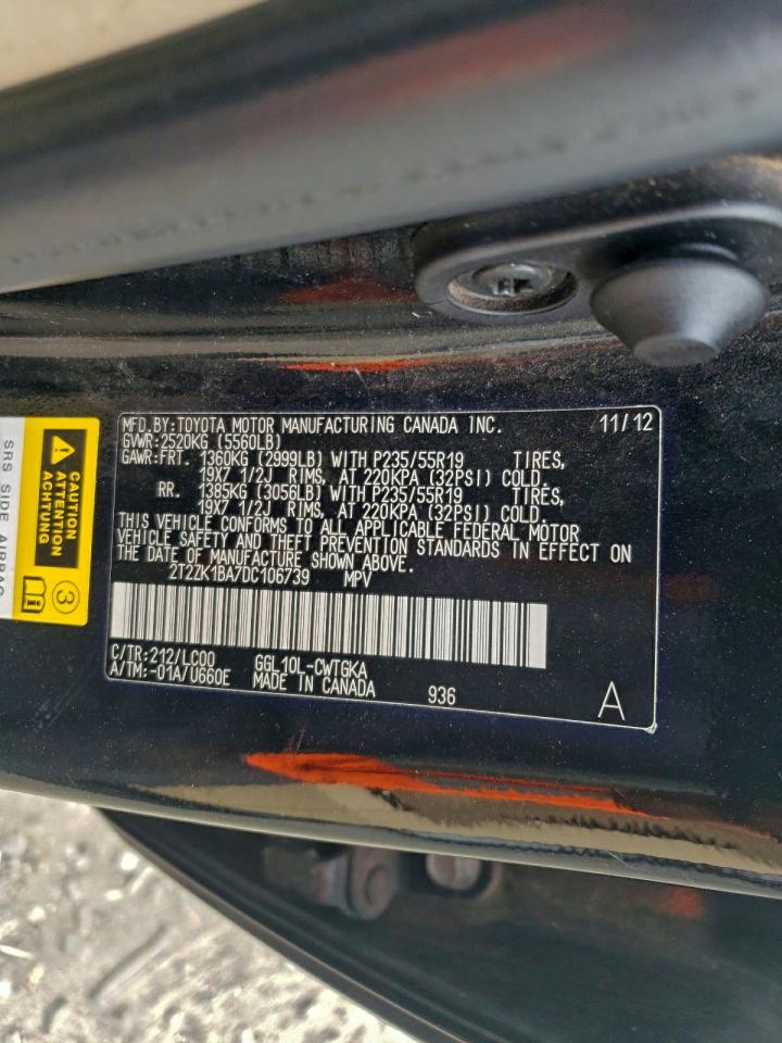 2013 Lexus Rx 350 VIN: 2T2ZK1BA7DC106739 Lot: 93812655