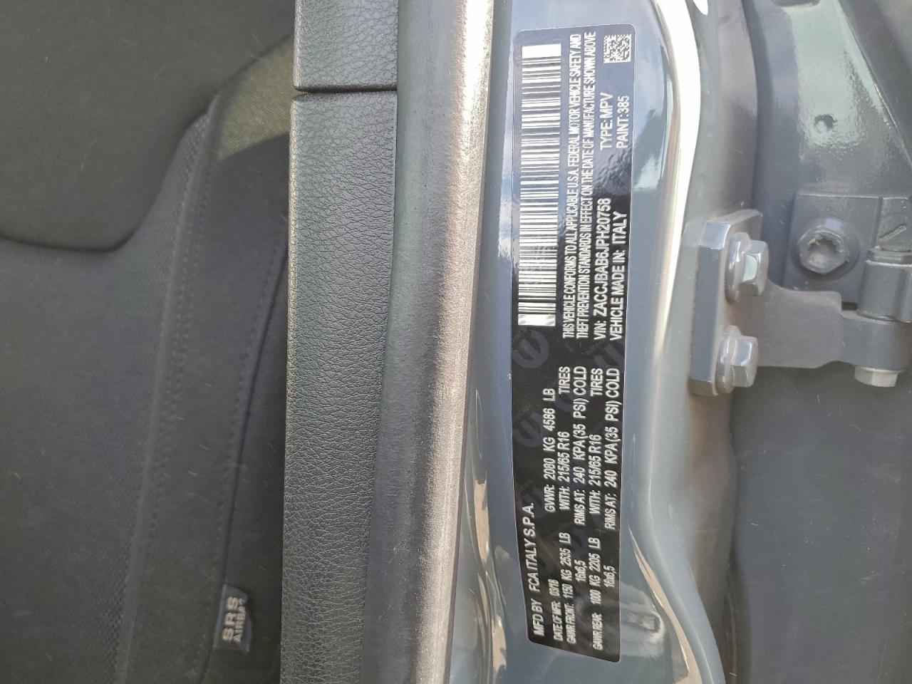 2018 Jeep Renegade Sport VIN: ZACCJBAB6JPH20758 Lot: 93657215