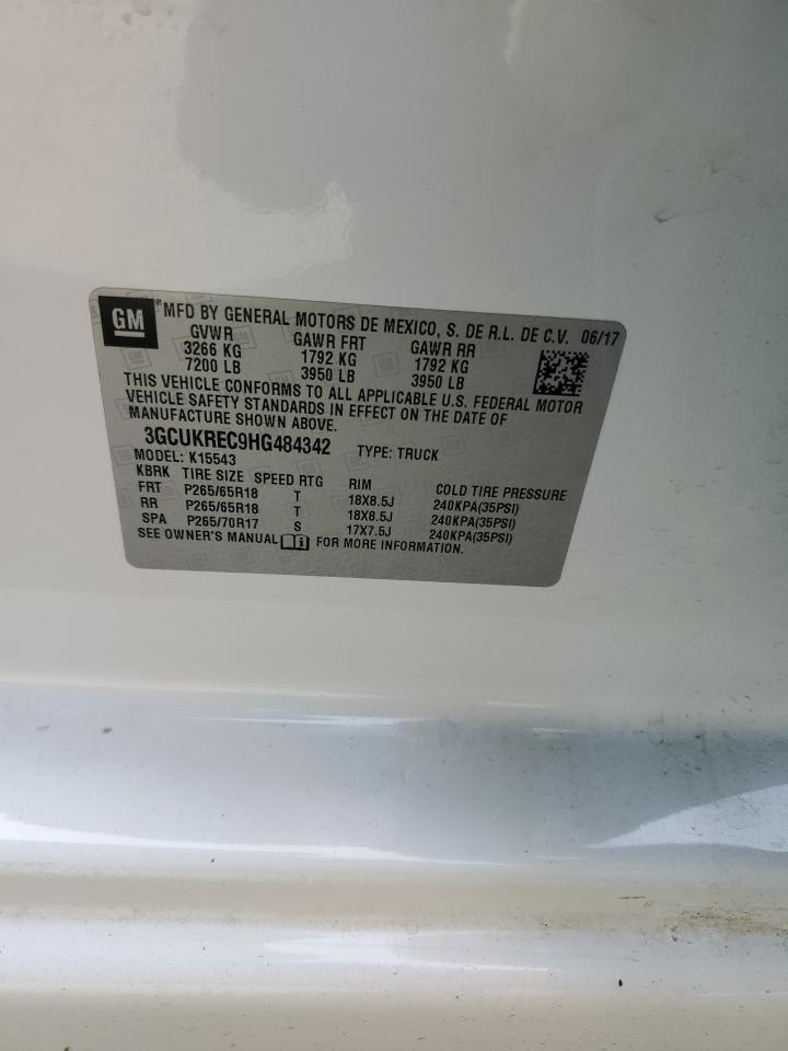 2017 Chevrolet Silverado K1500 Lt VIN: 3GCUKREC9HG484342 Lot: 91260555