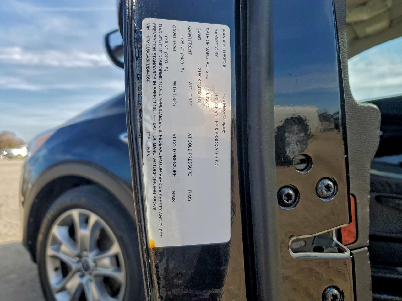 2015 Ford Escape Se VIN: 1FMCU9GX9FUB84960 Lot: 94048405