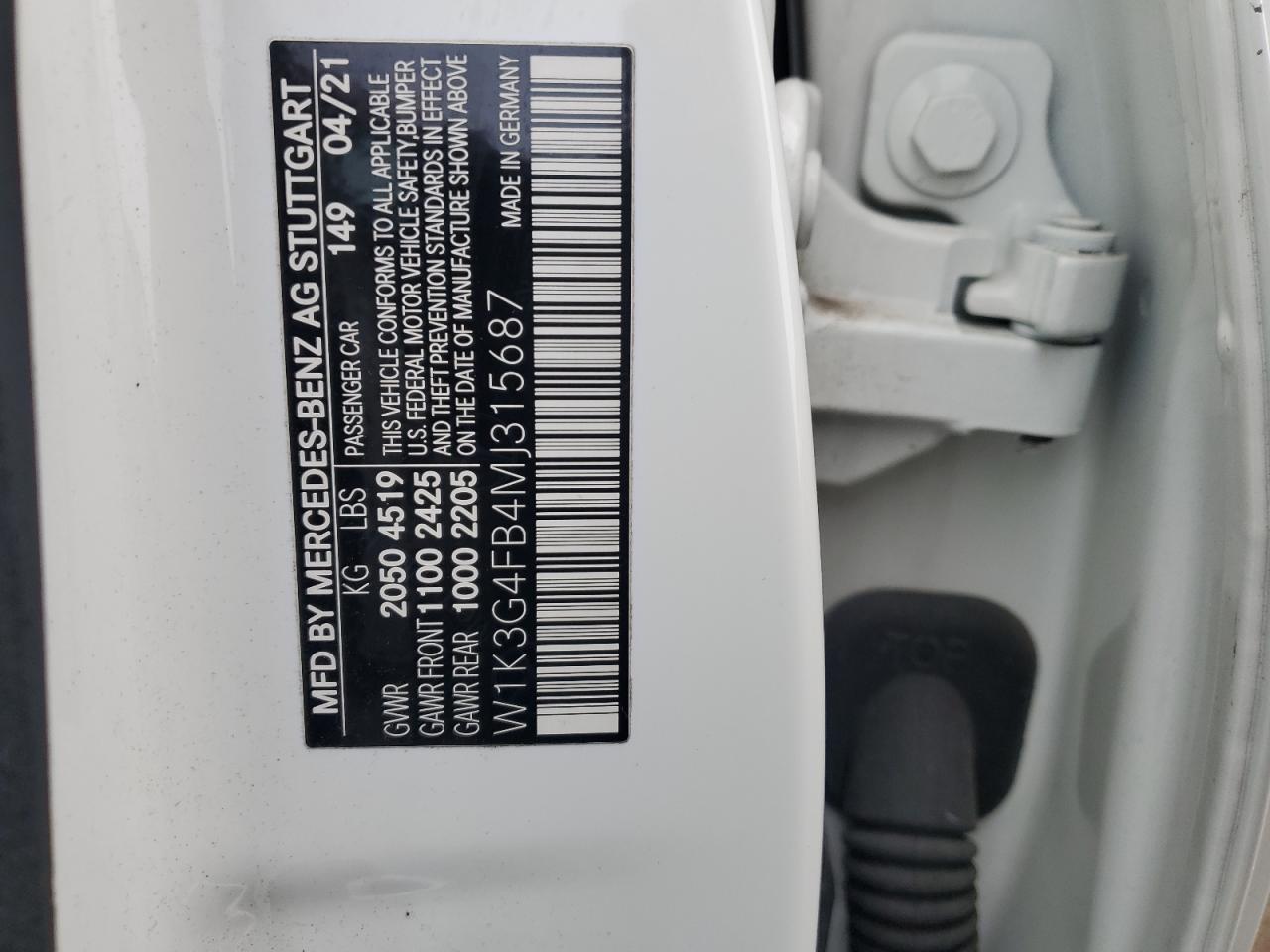 2021 Mercedes-Benz A 220 4Matic VIN: W1K3G4FB4MJ315687 Lot: 92091415