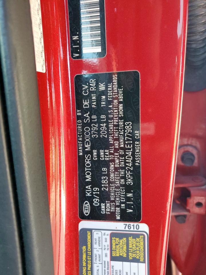 2020 Kia Forte Fe VIN: 3KPF24AD4LE177983 Lot: 93257805