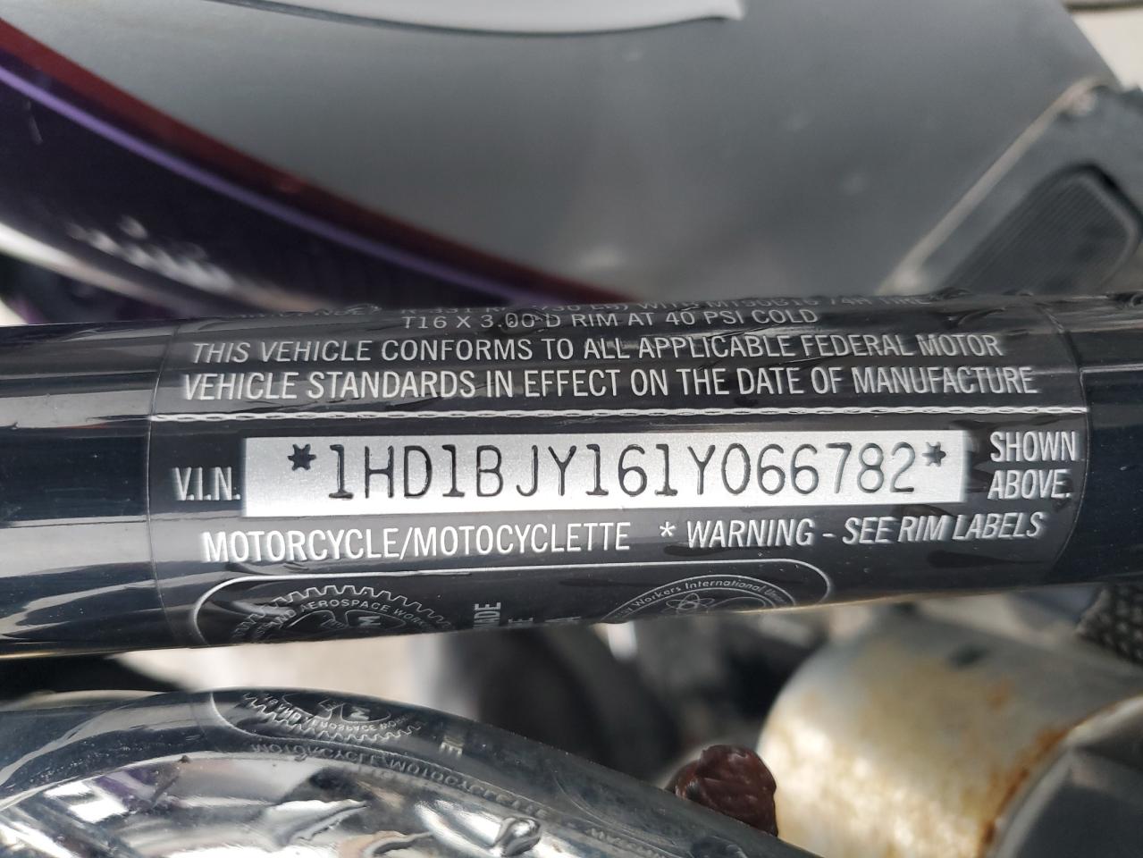 2001 Harley-Davidson Flstc VIN: 1HD1BJY161Y066782 Lot: 91765935