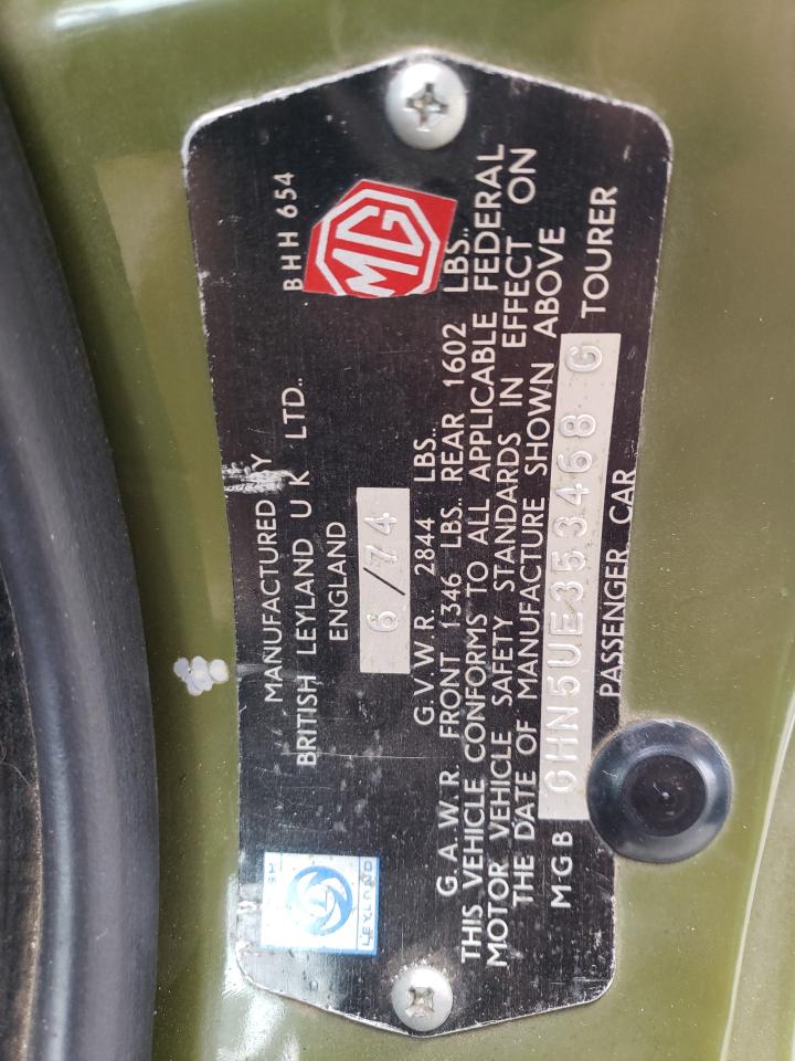 1974 Mg Midget VIN: GHN5UE353468G Lot: 90576555