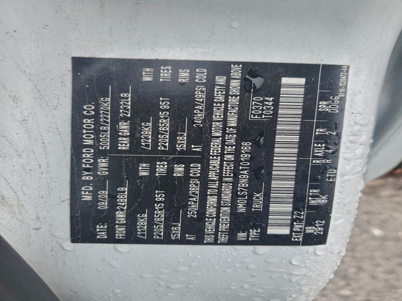 2010 Ford Transit Connect Xlt VIN: NM0LS7BN9AT019166 Lot: 92387175