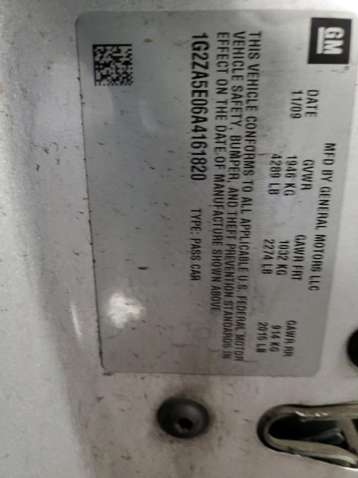 2010 Pontiac G6 VIN: 1G2ZA5E06A4161820 Lot: 92454275