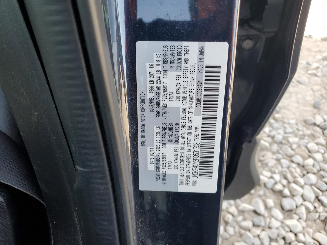 2015 Mazda Cx-5 Touring VIN: JM3KE4CY3F0531308 Lot: 92413265