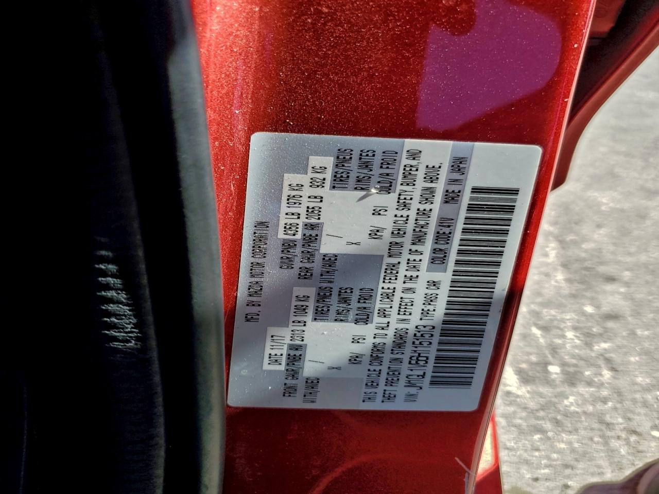 2017 Mazda 6 Touring VIN: JM1GL1V56H1151513 Lot: 91251045