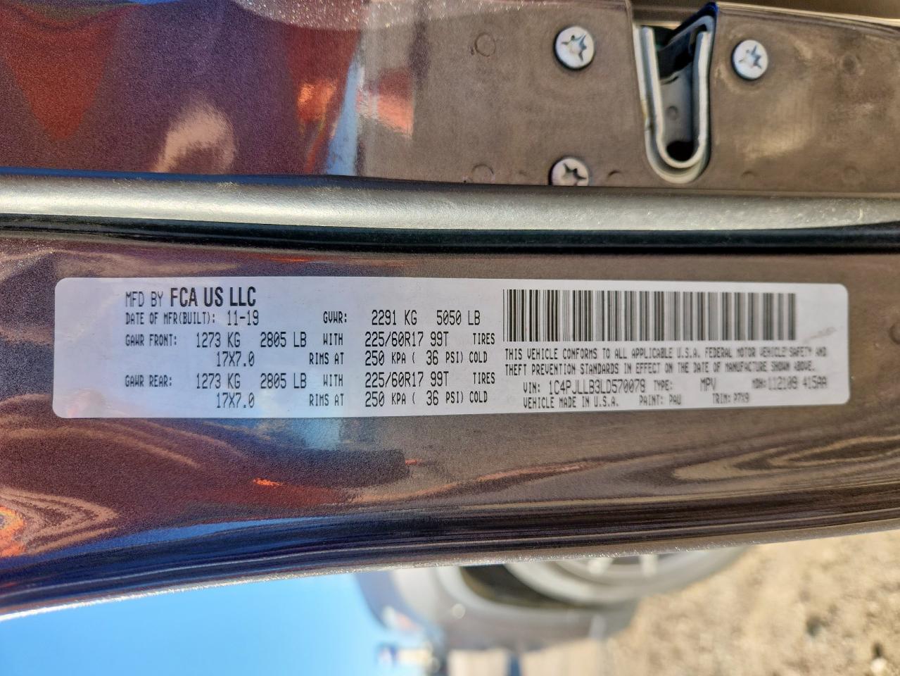 2020 Jeep Cherokee Latitude Plus VIN: 1C4PJLLB3LD570078 Lot: 92493325