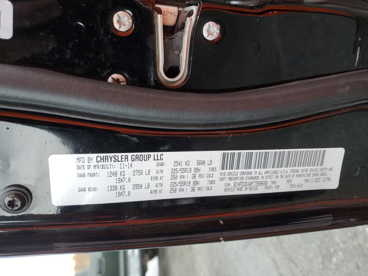 2015 Dodge Journey R/T VIN: 3C4PDDEG0FT589658 Lot: 91915505