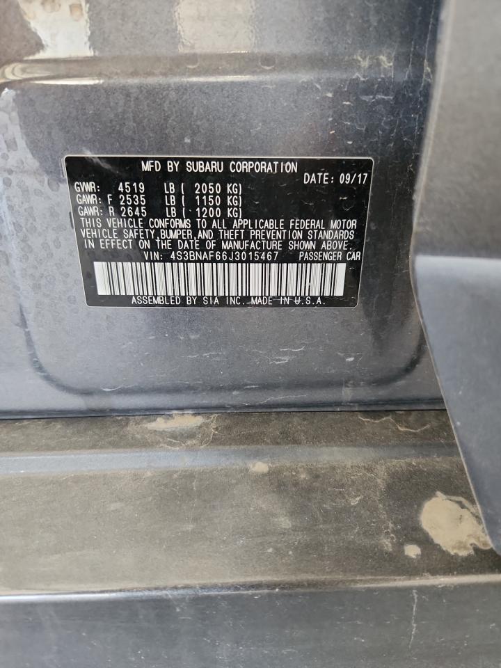 2018 Subaru Legacy 2.5I Premium VIN: 4S3BNAF66J3015467 Lot: 92433315